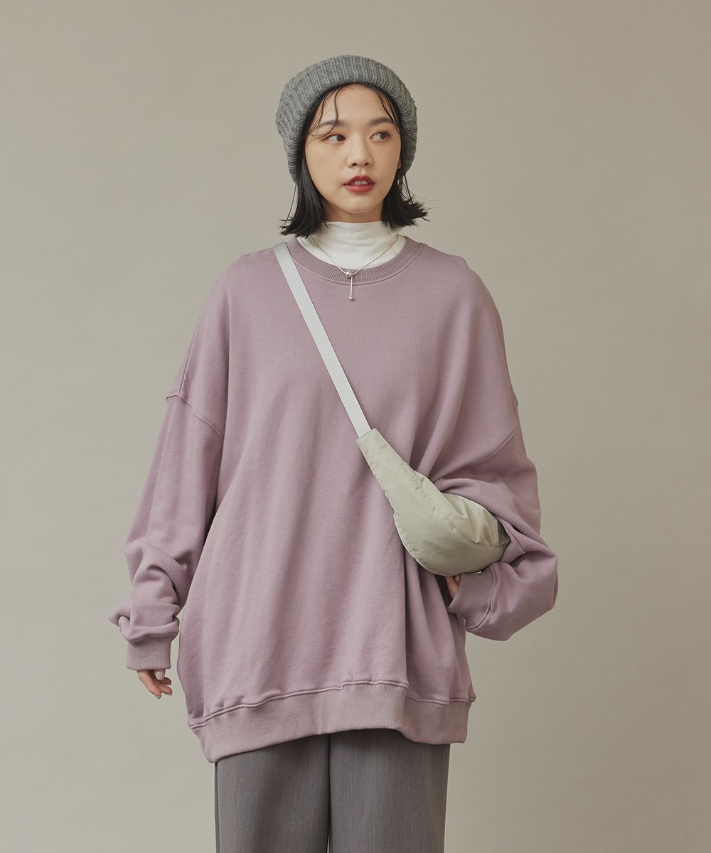 圓領Oversize刺繡大學Tee