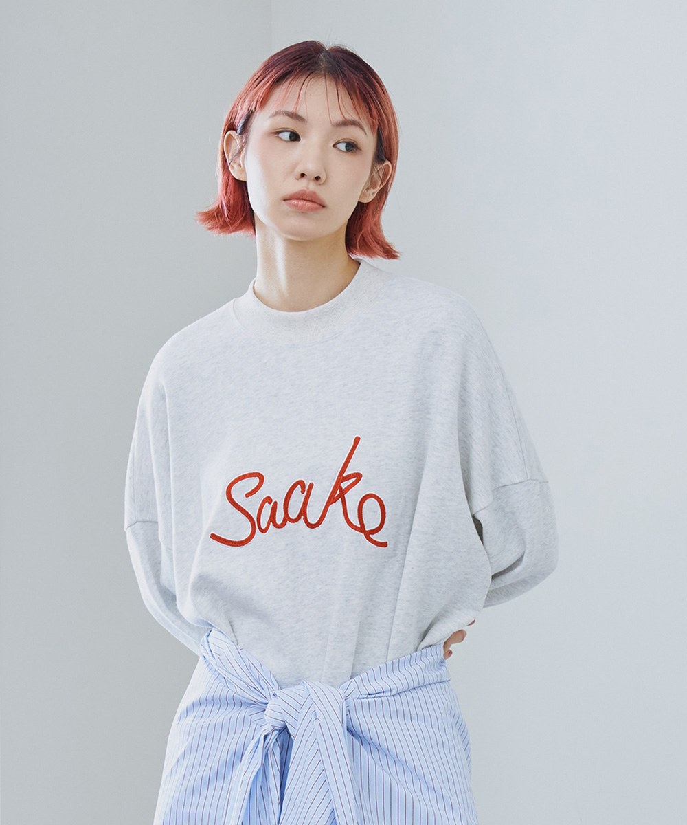 SAAKO刺繡鬆身大學Tee