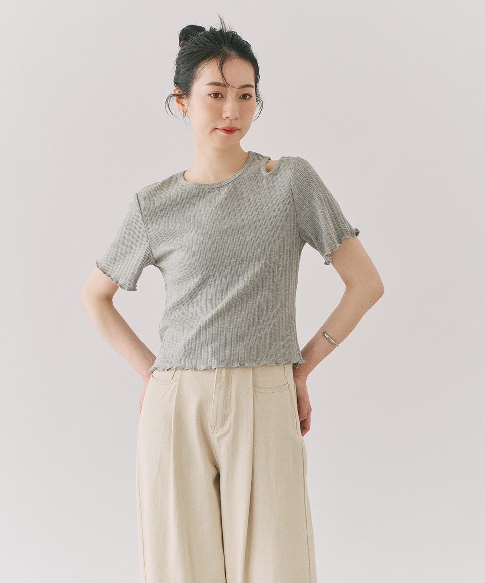 挖肩短TEE