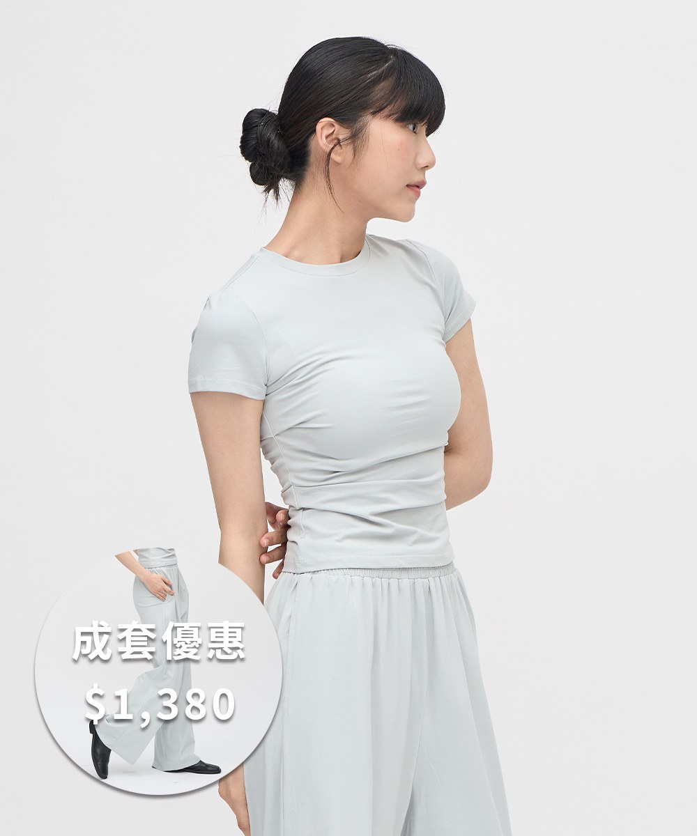柔滑涼感彈力短袖上衣
