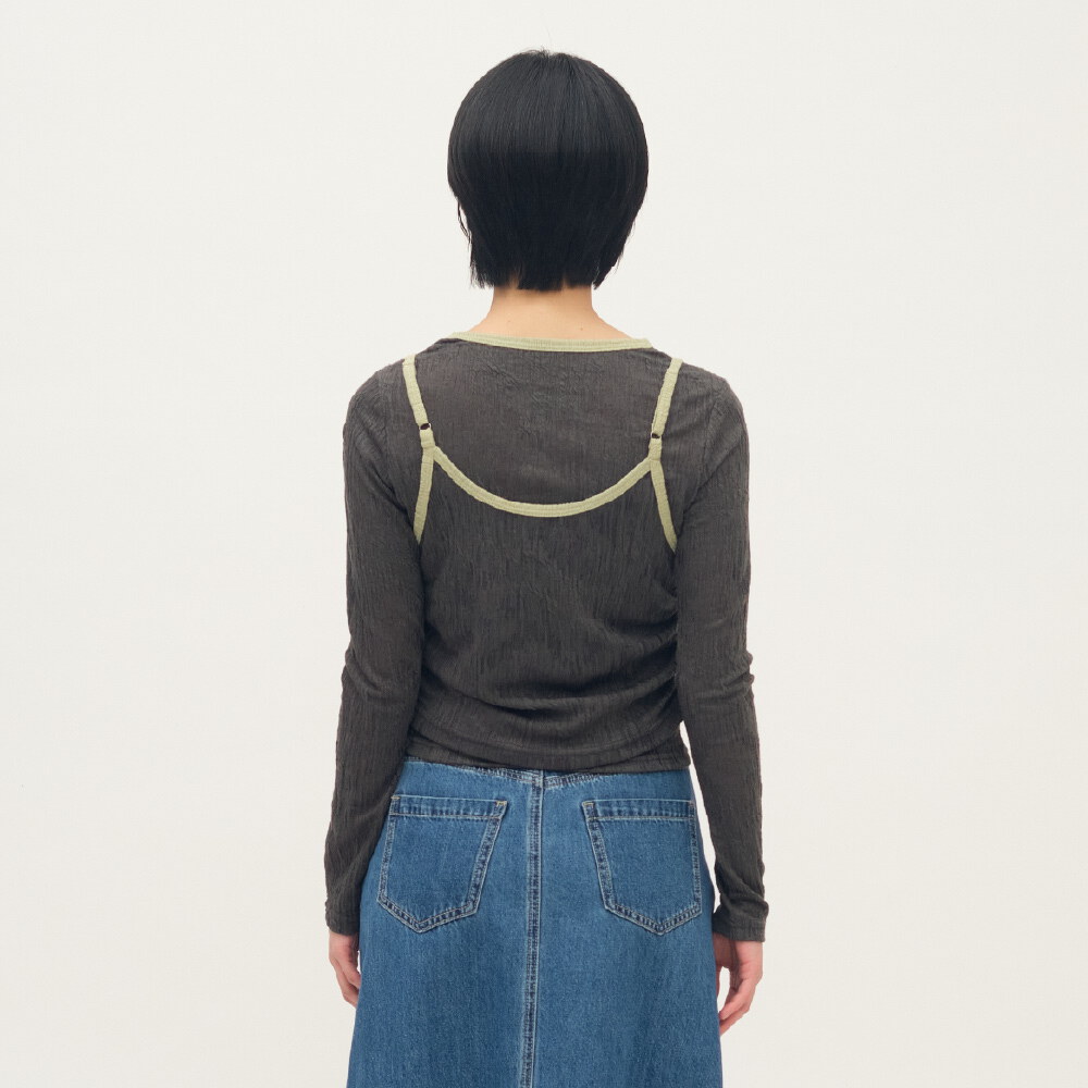 蕾絲兩件式疊穿上衣