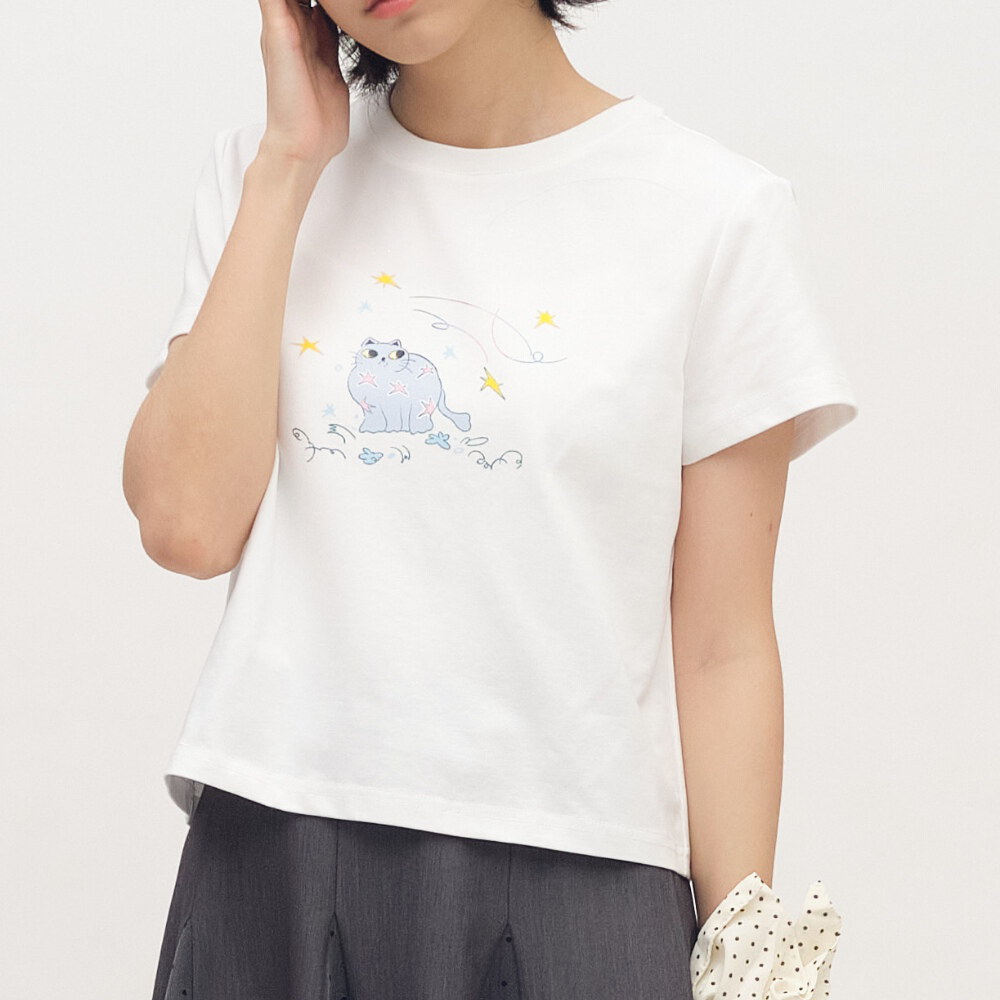 流星貓貓合肩TEE