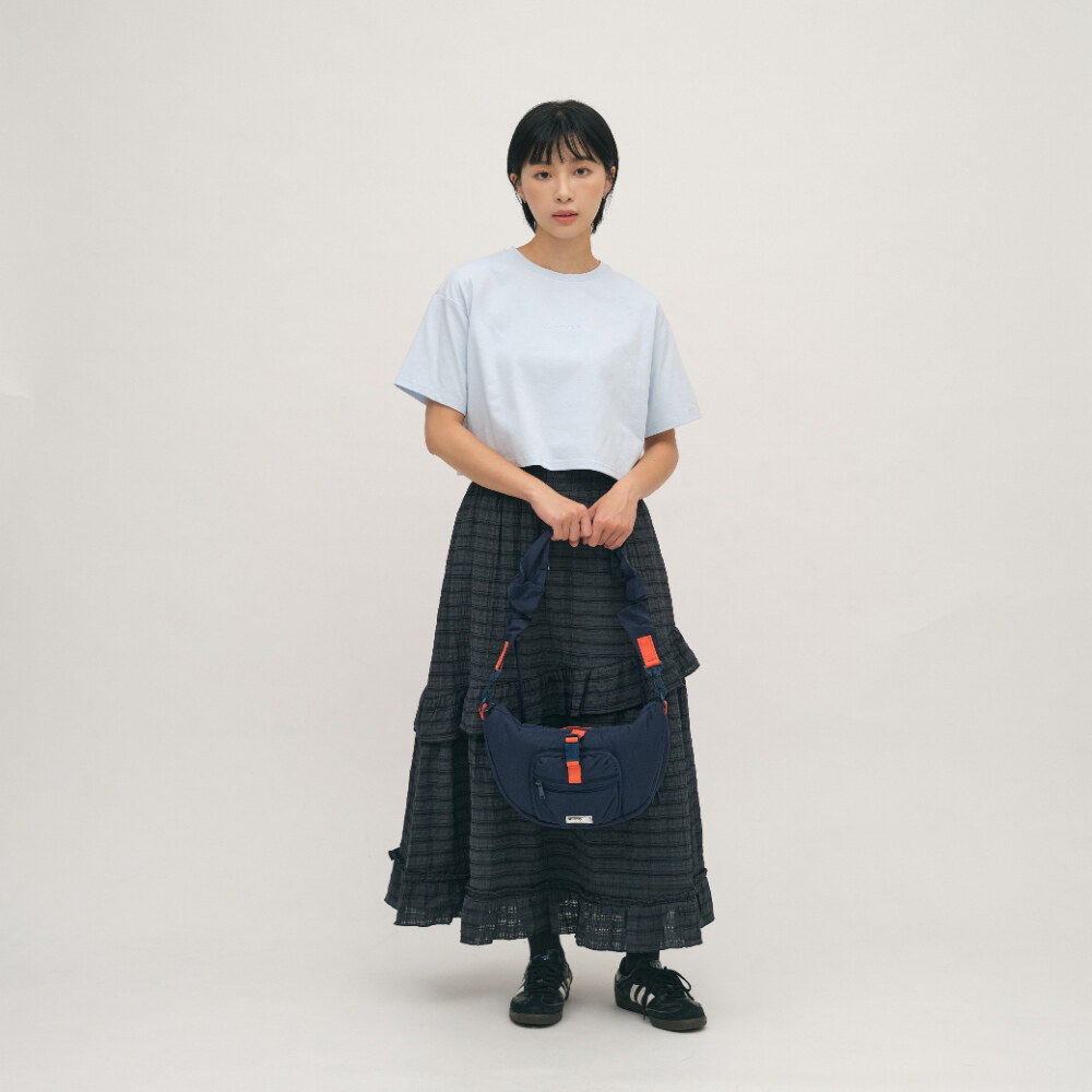 五分寬袖寬短TEE
