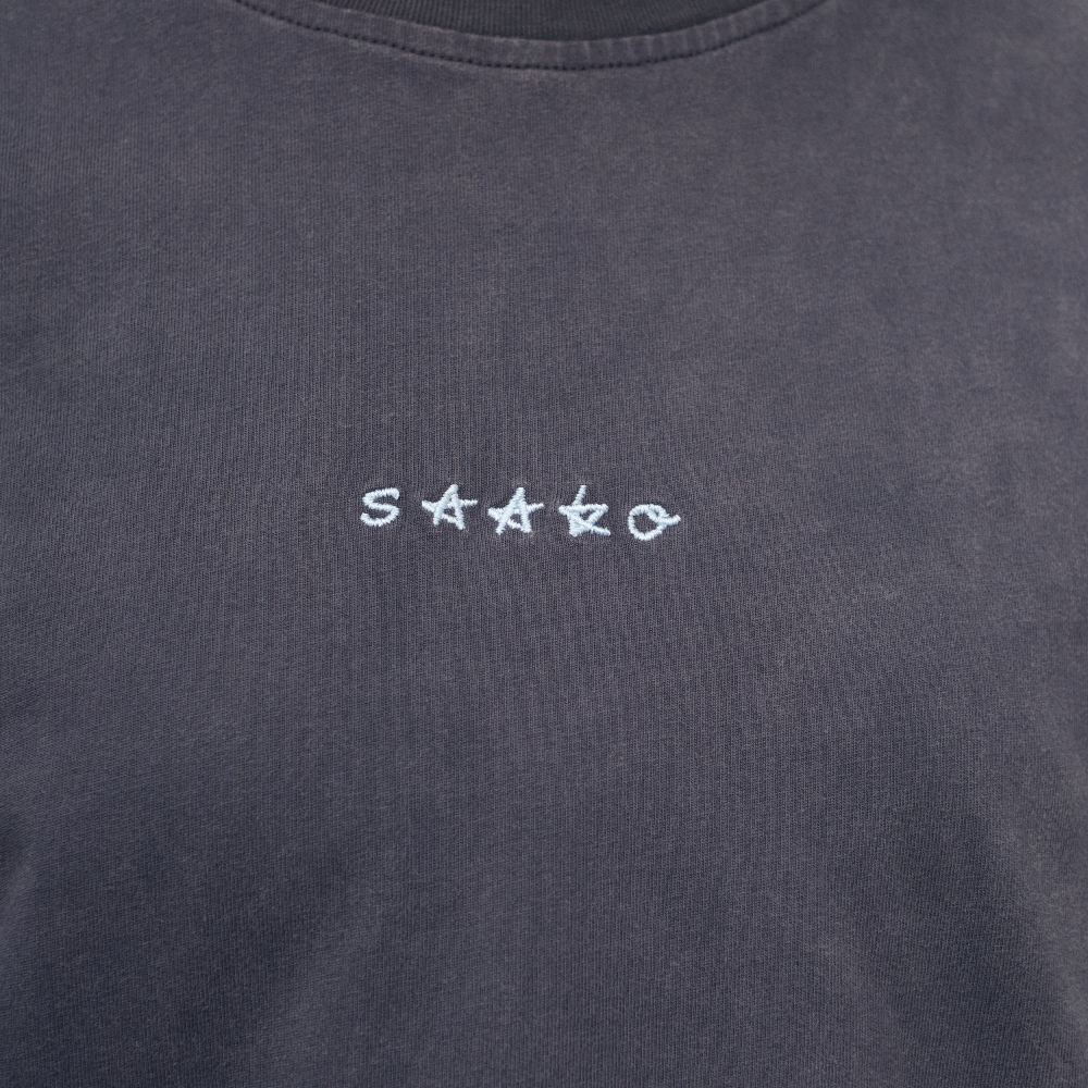 SAAKO 刺繡寬鬆水洗tee