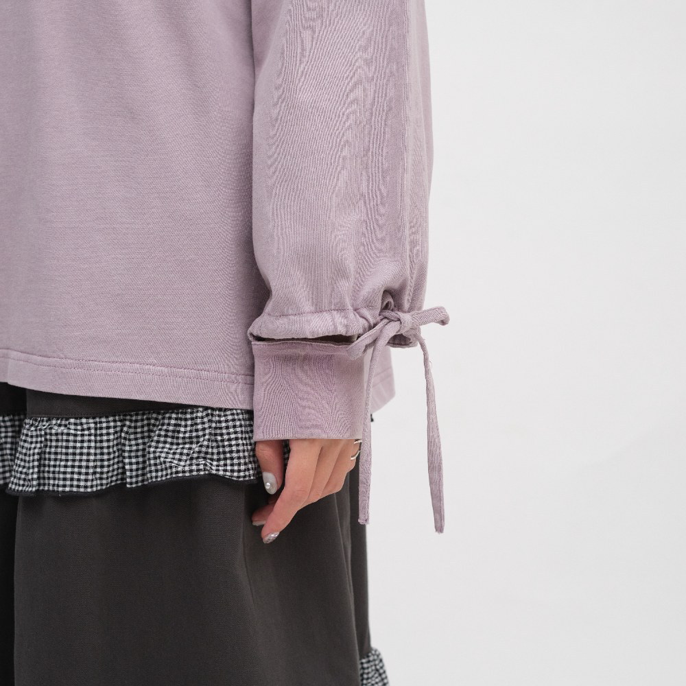 袖口綁帶貓貓水洗tee