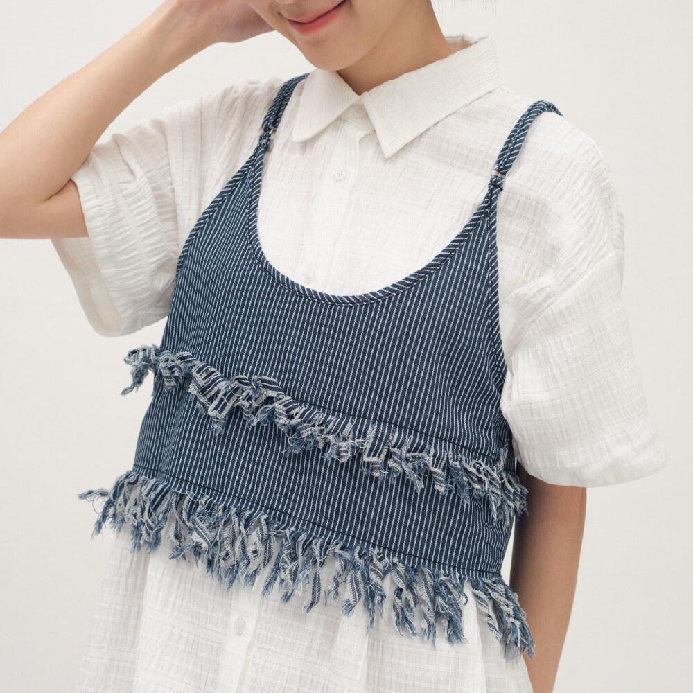 2WAY 流蘇丹寧背心