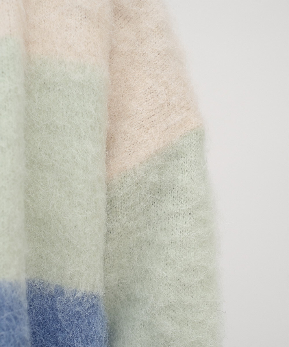 漸層短版針織外套