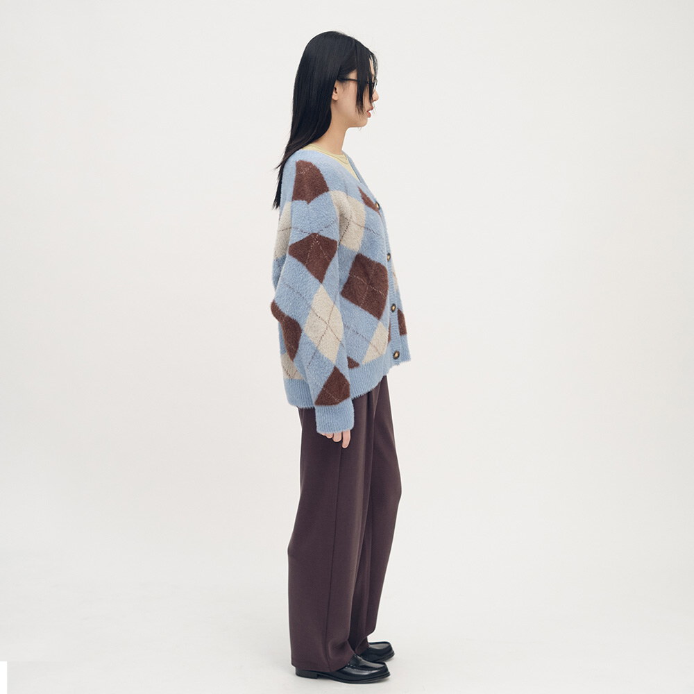 菱格紋針織開襟外套