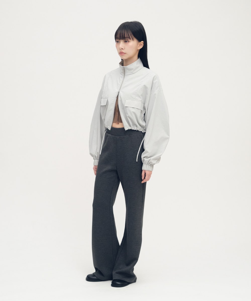 澎袖立領外套