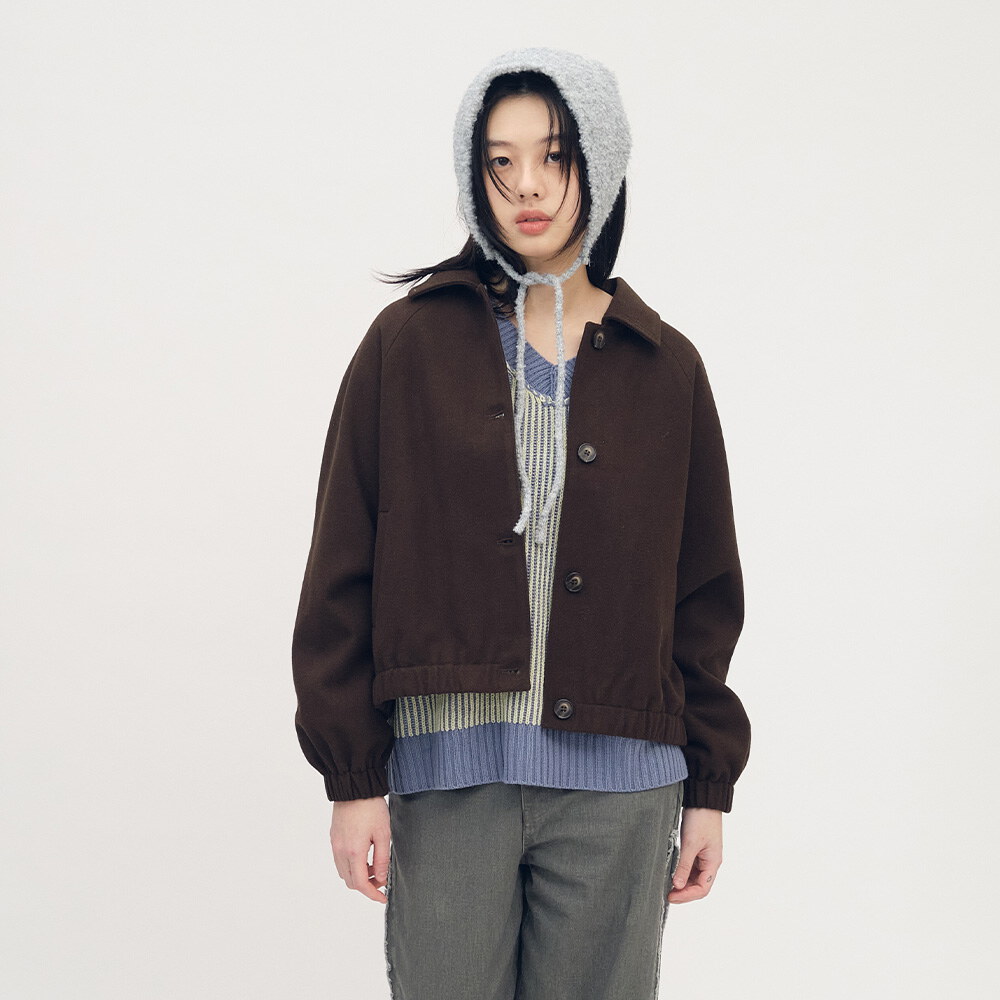 可拆領短版毛呢外套