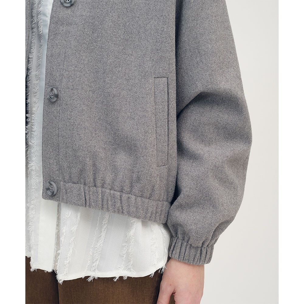 可拆領短版毛呢外套