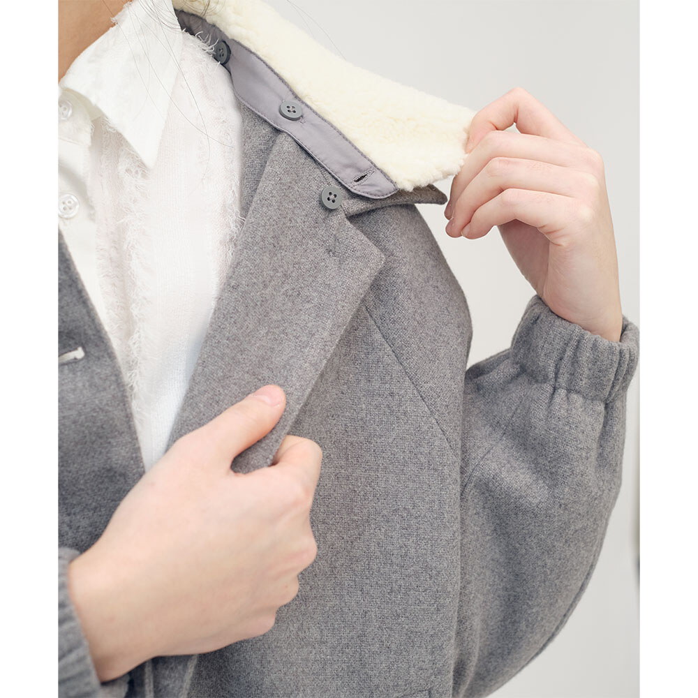 可拆領短版毛呢外套