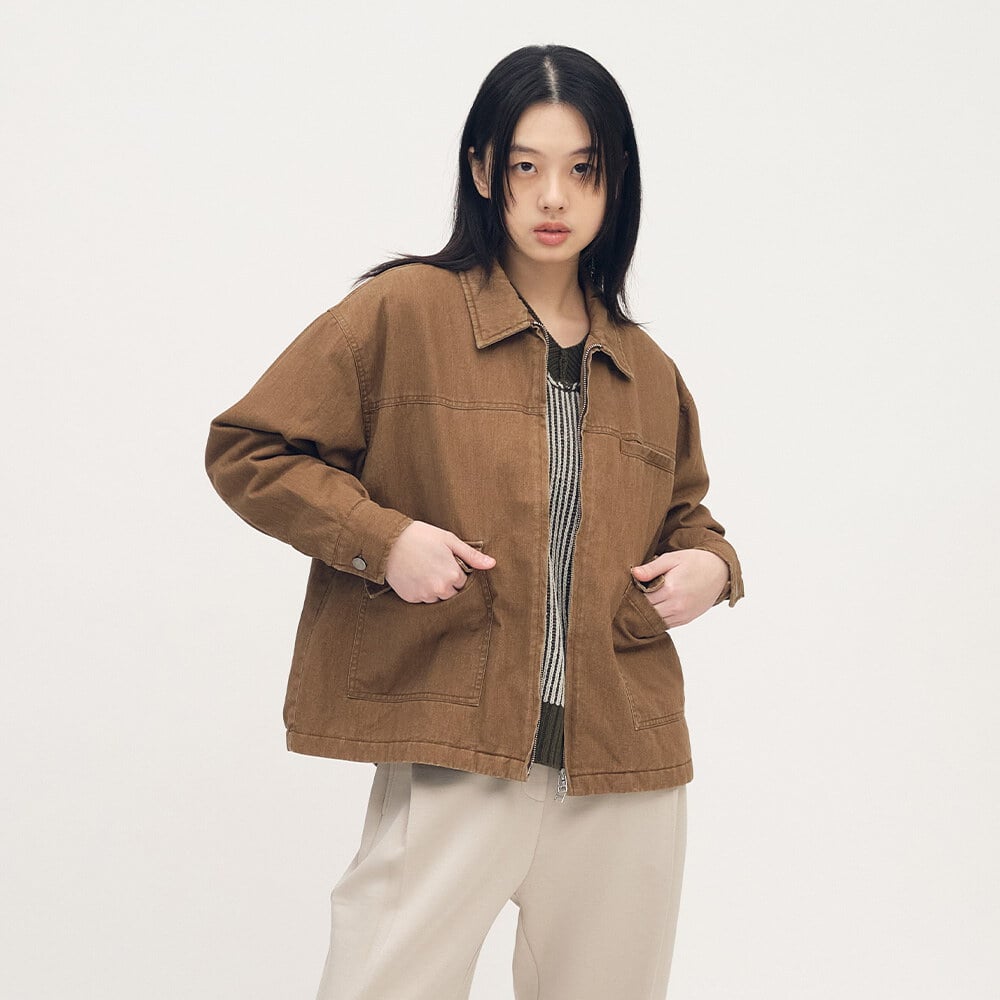 細褶水洗鋪棉外套