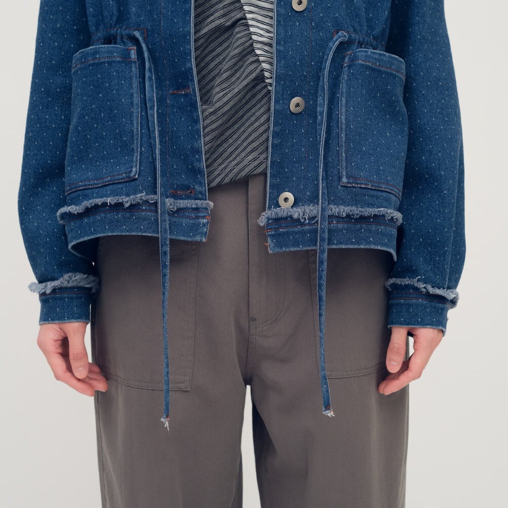 星點丹寧拼接外套