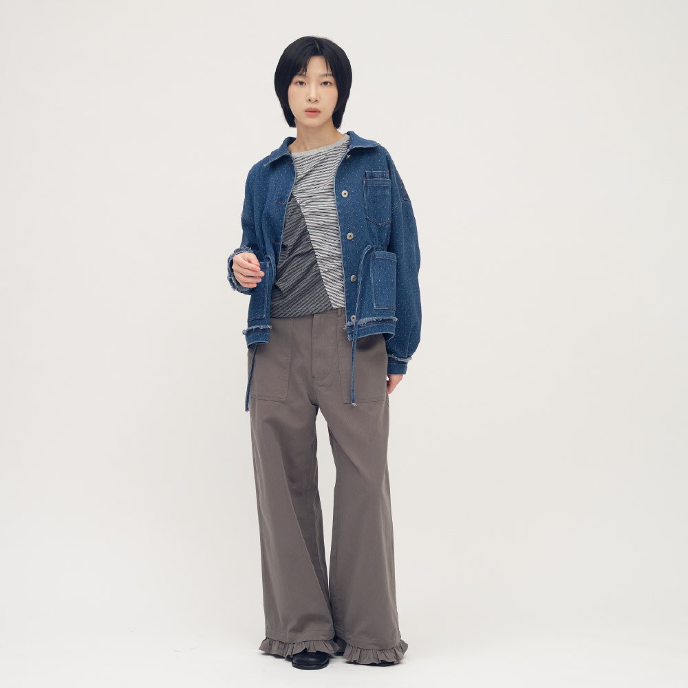 星點丹寧拼接外套