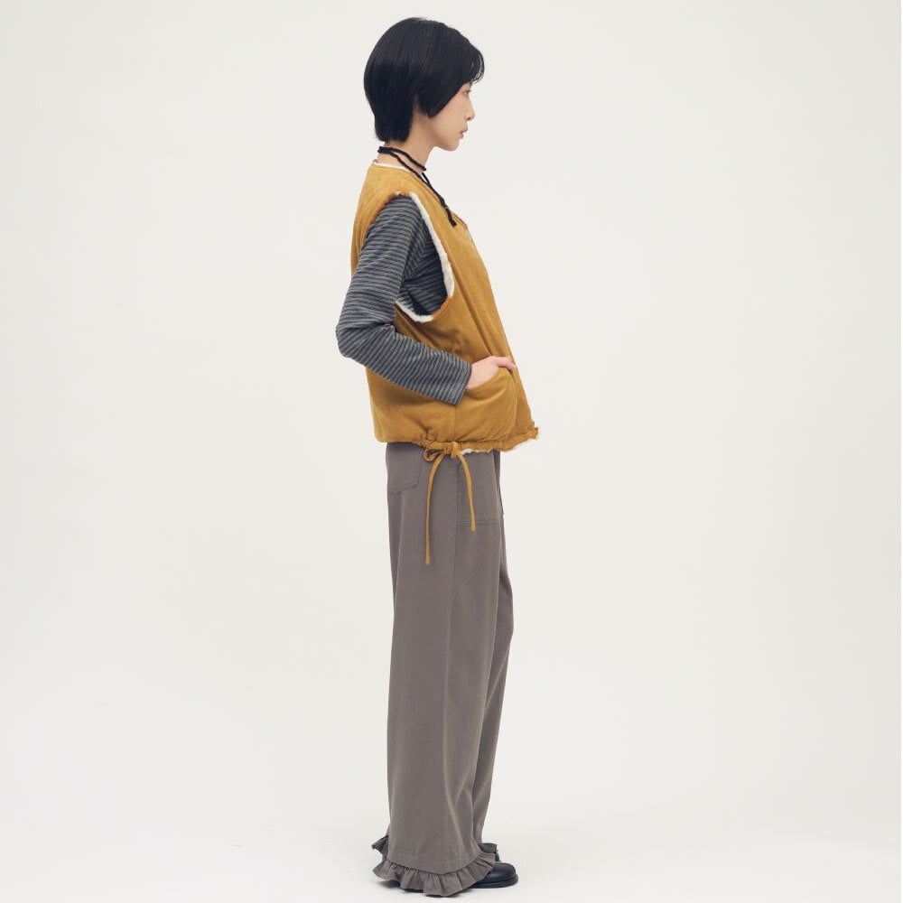 雙面穿麂皮毛毛背心