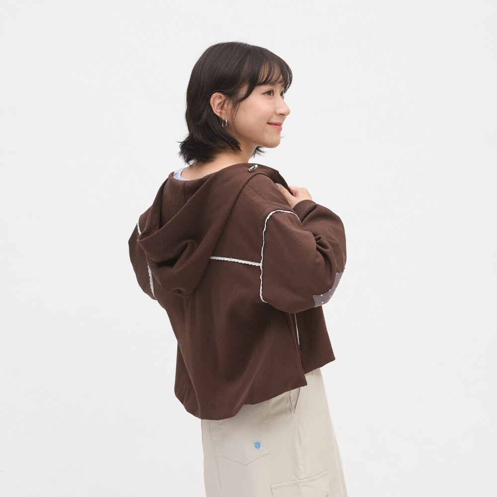 星星拼布氣球下擺連帽外套