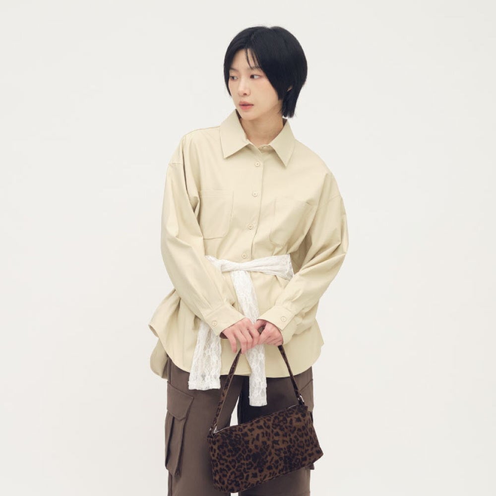 絨面皮感單肩包