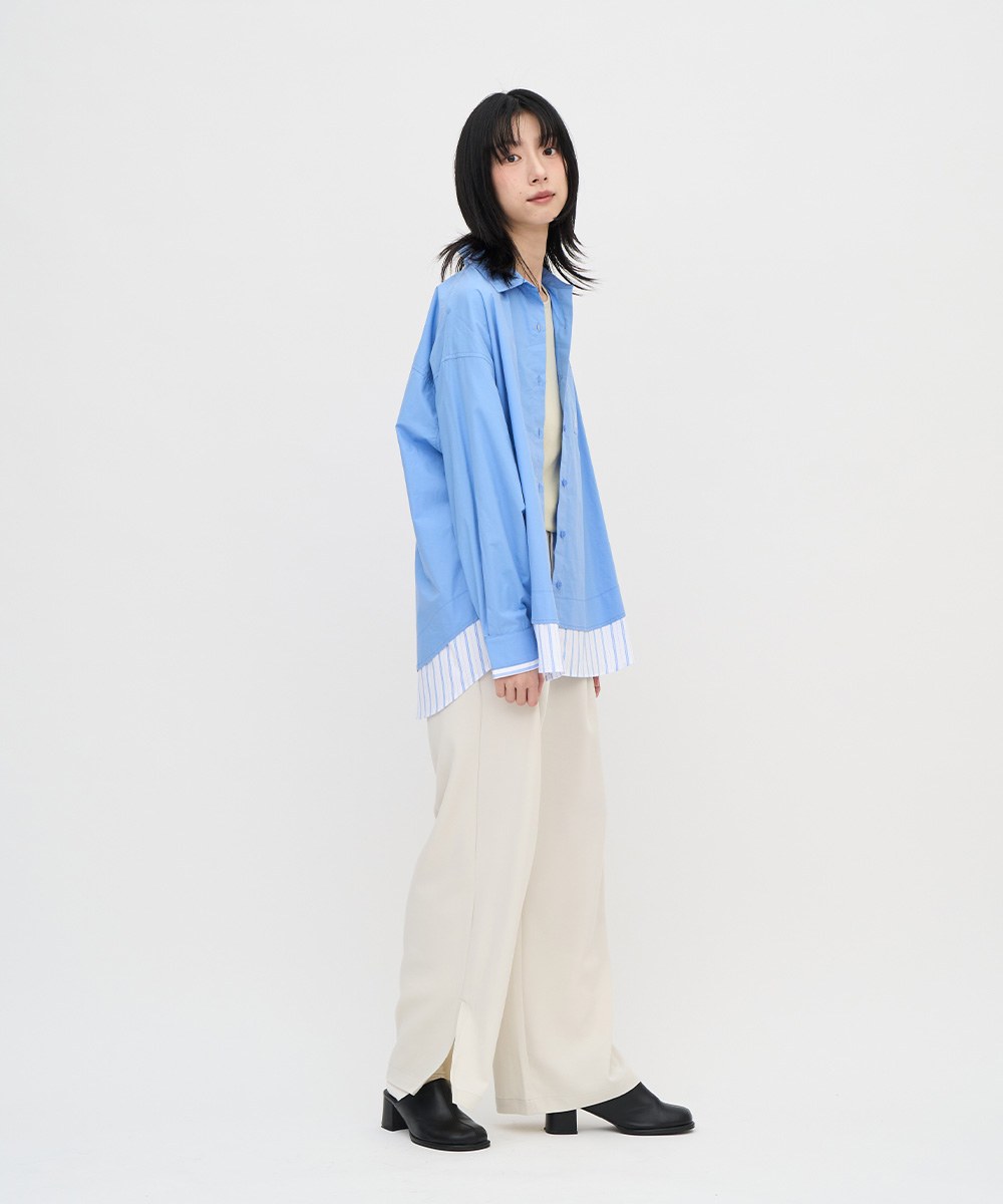 條紋拼接襯衫