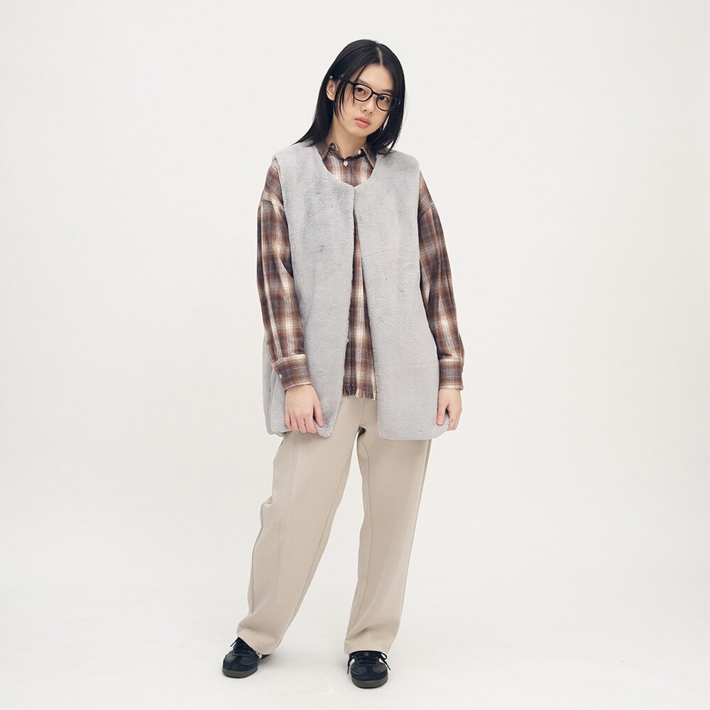 流蘇下擺格紋襯衫