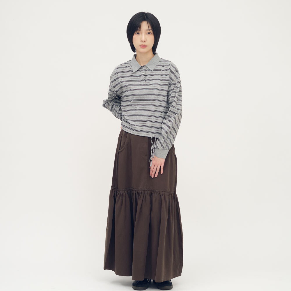 抽繩條紋POLO衫