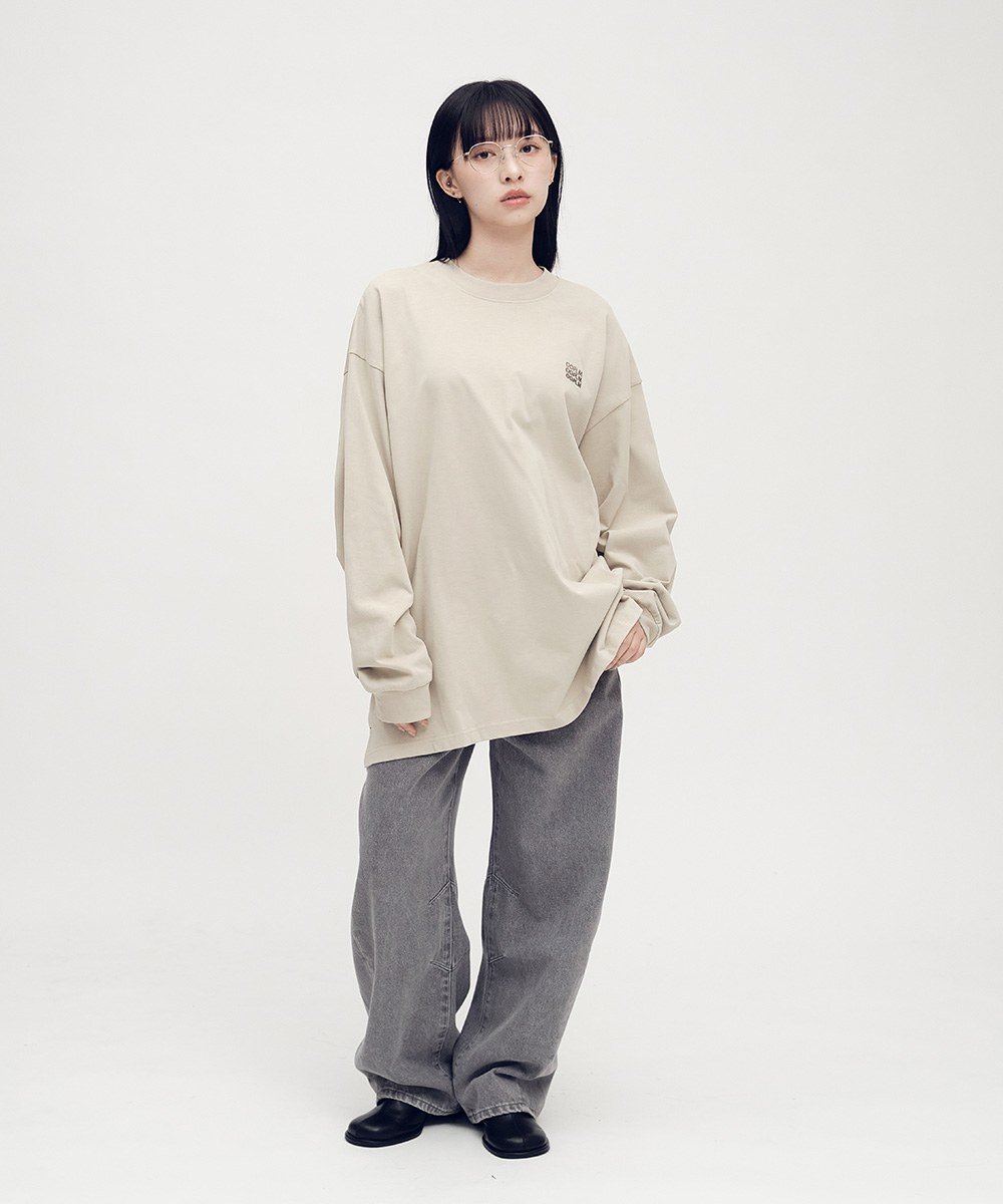打褶闊腿牛仔褲