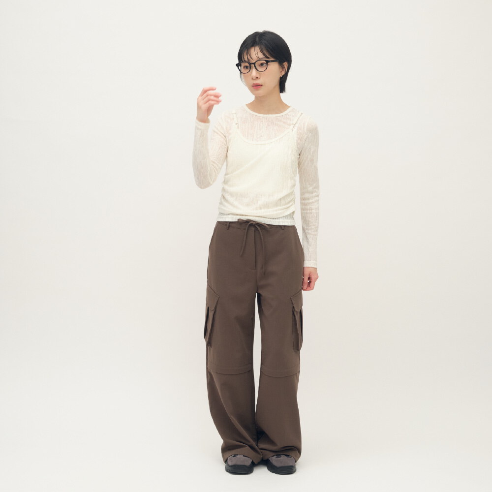 立體口袋西料工裝褲