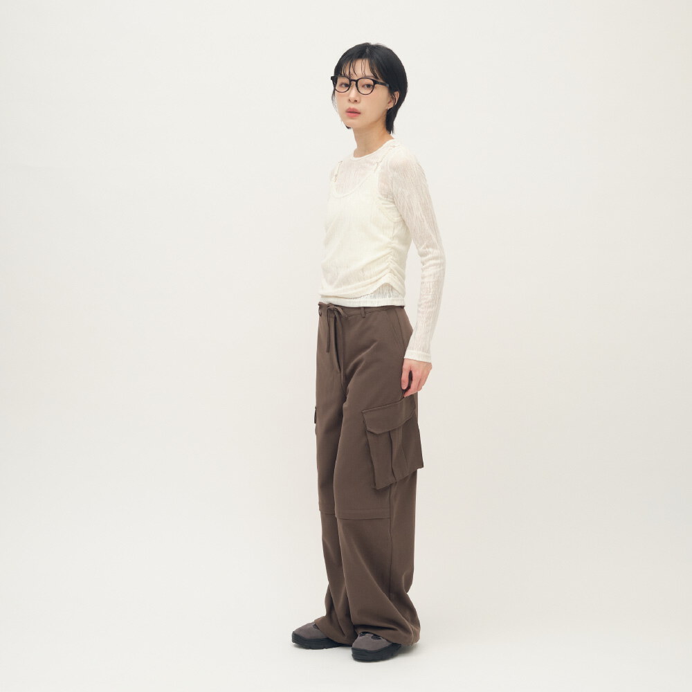 立體口袋西料工裝褲