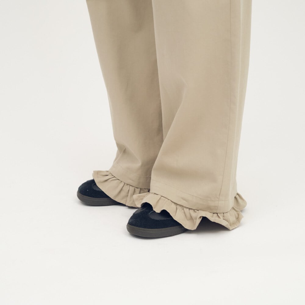 2WAY 可拆荷葉下擺寬褲