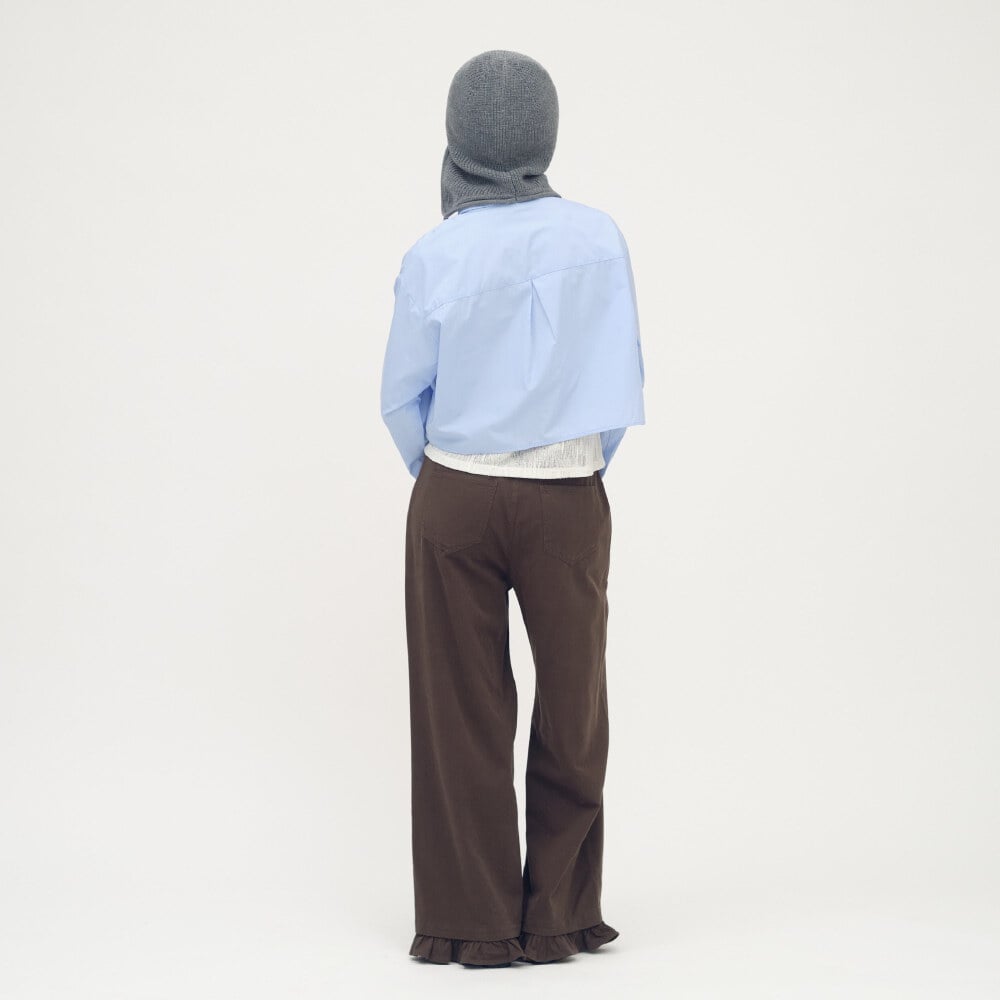 2WAY 可拆荷葉下擺寬褲