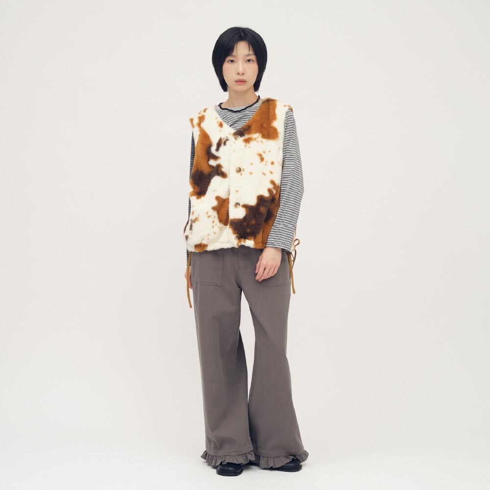 2WAY 可拆荷葉下擺寬褲