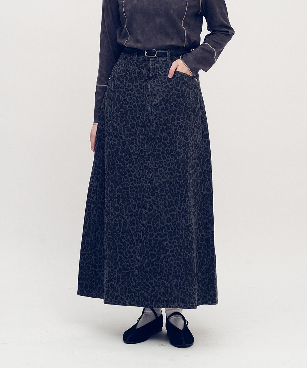 A-LINE豹紋裙