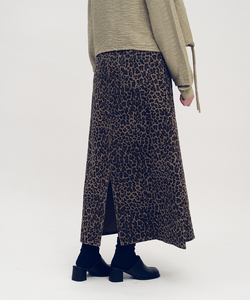 A-LINE豹紋裙