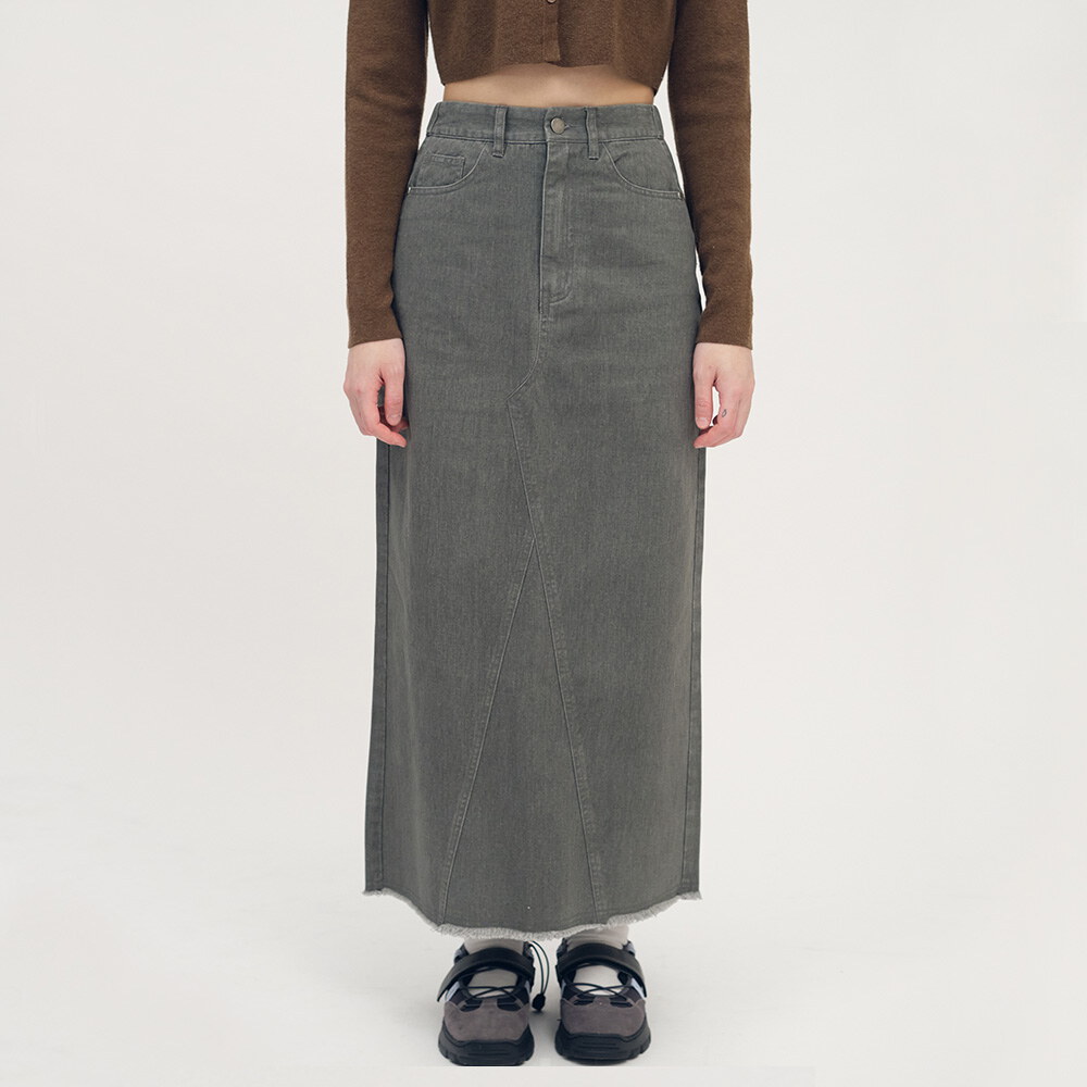不收邊水洗長裙