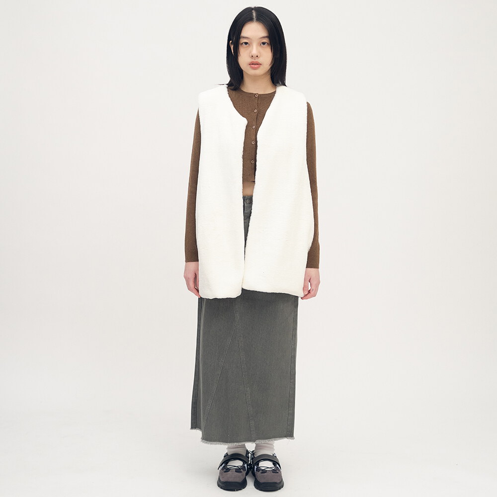 不收邊水洗長裙