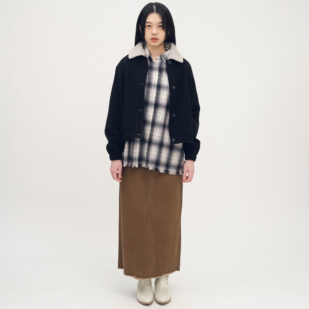 不收邊水洗長裙