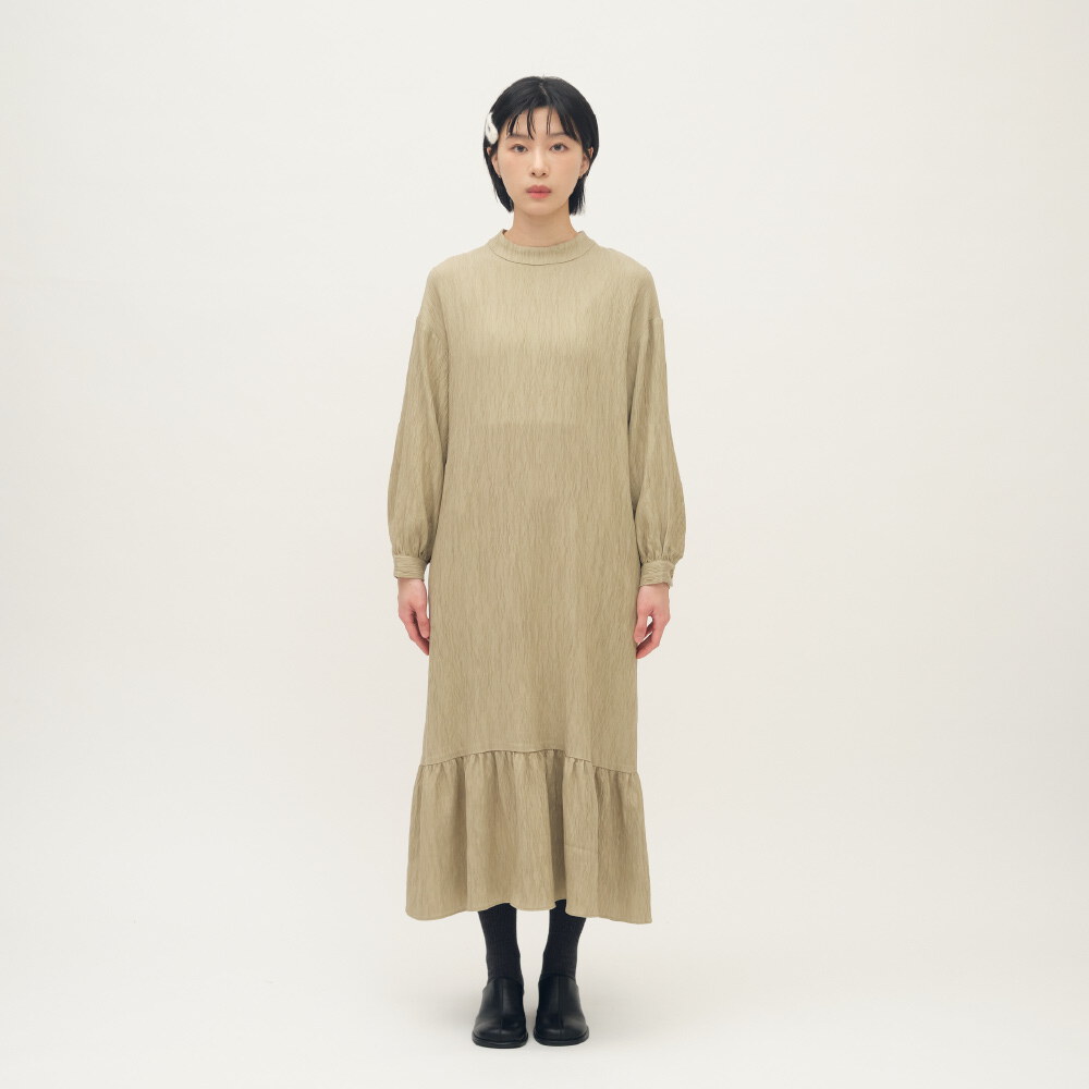 壓紋魚尾下擺洋裝