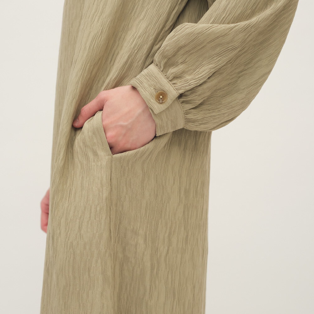 壓紋魚尾下擺洋裝