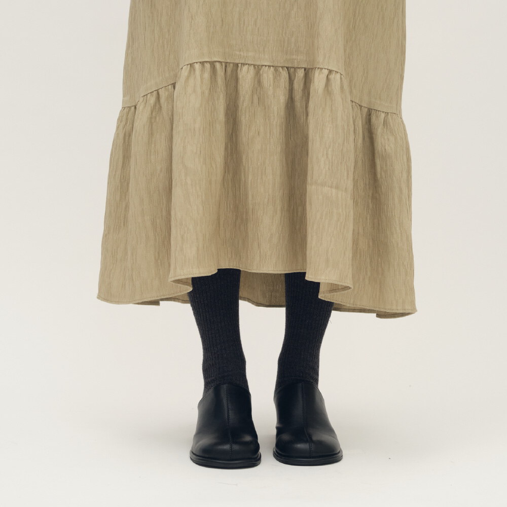 壓紋魚尾下擺洋裝