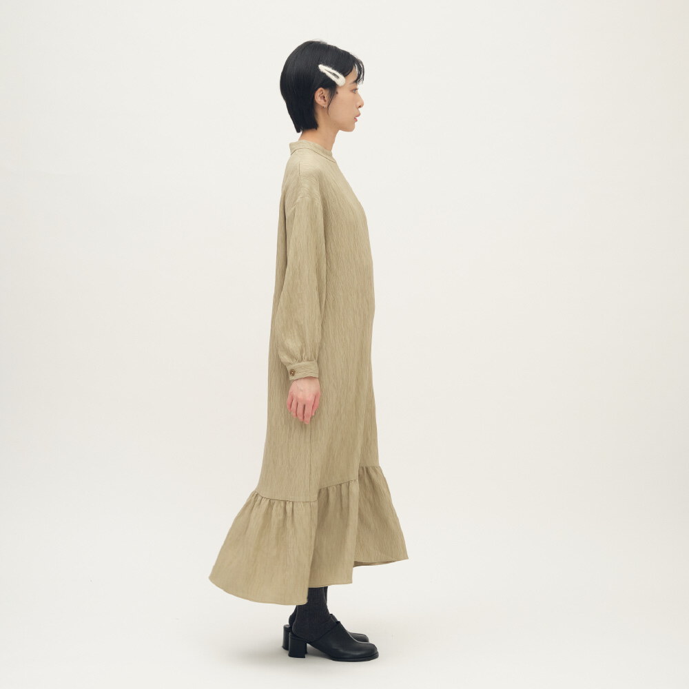 壓紋魚尾下擺洋裝