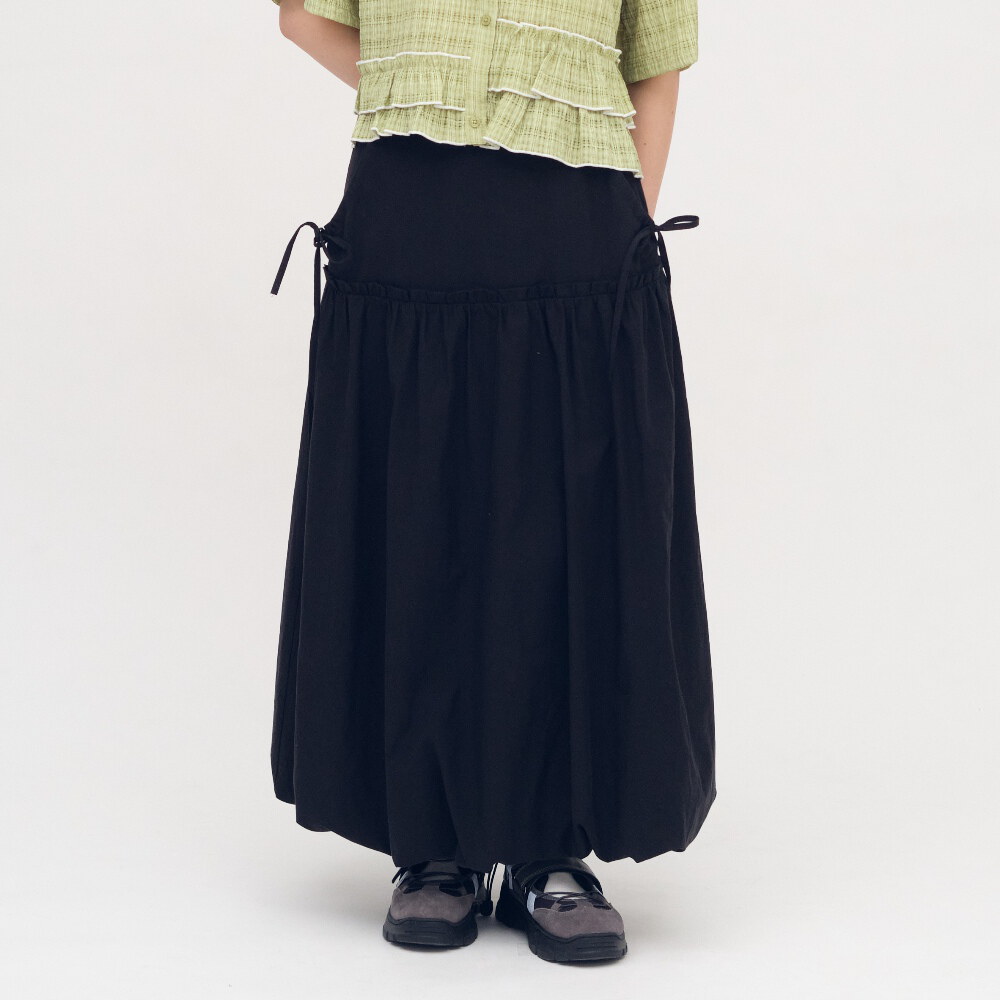 綁帶剪接氣球裙