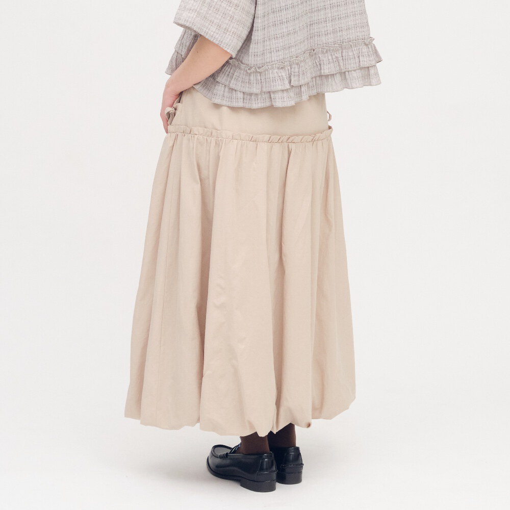 綁帶剪接氣球裙