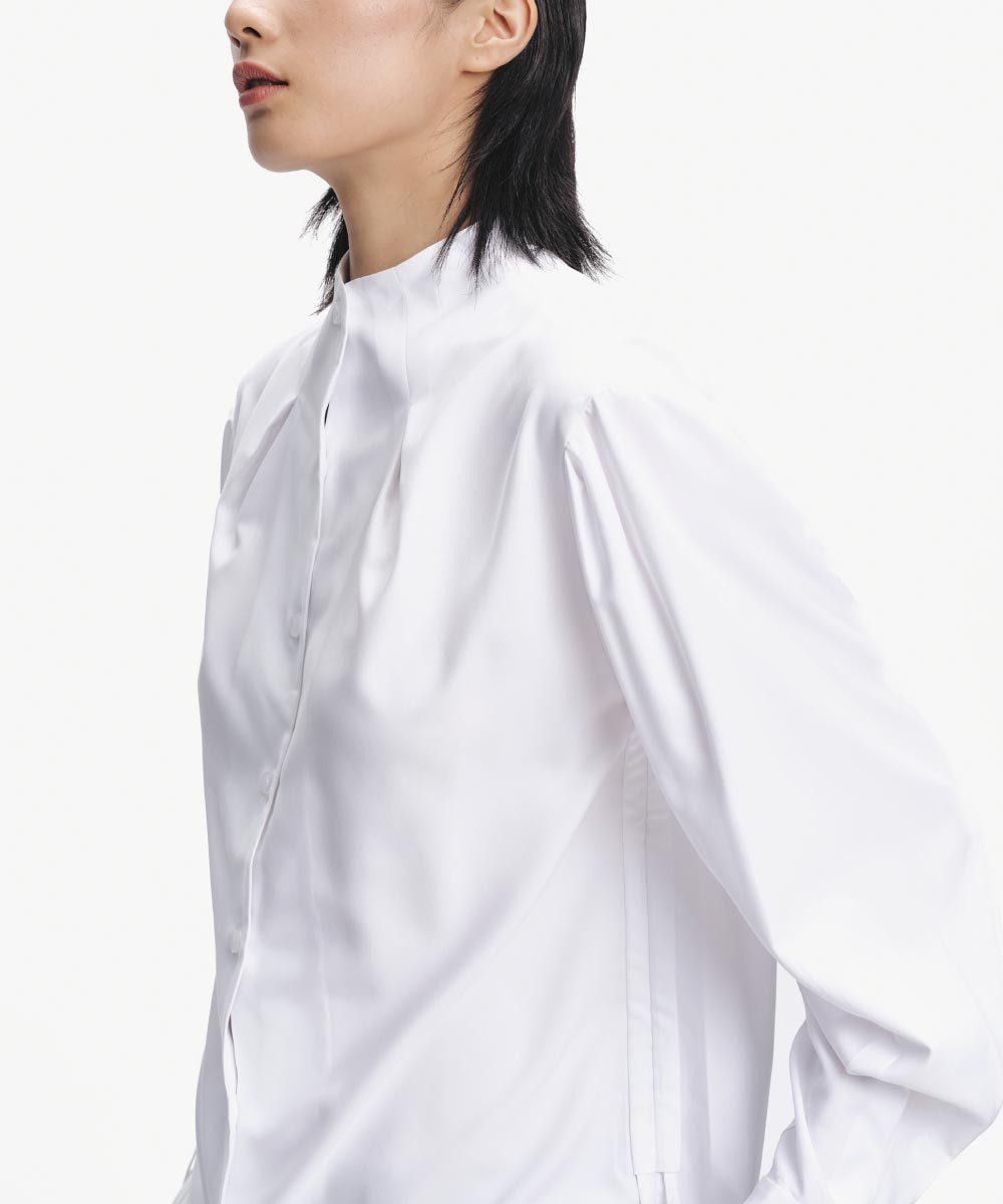 下擺抽繩襯衫 Pleated Collar Drawstring Shirt
