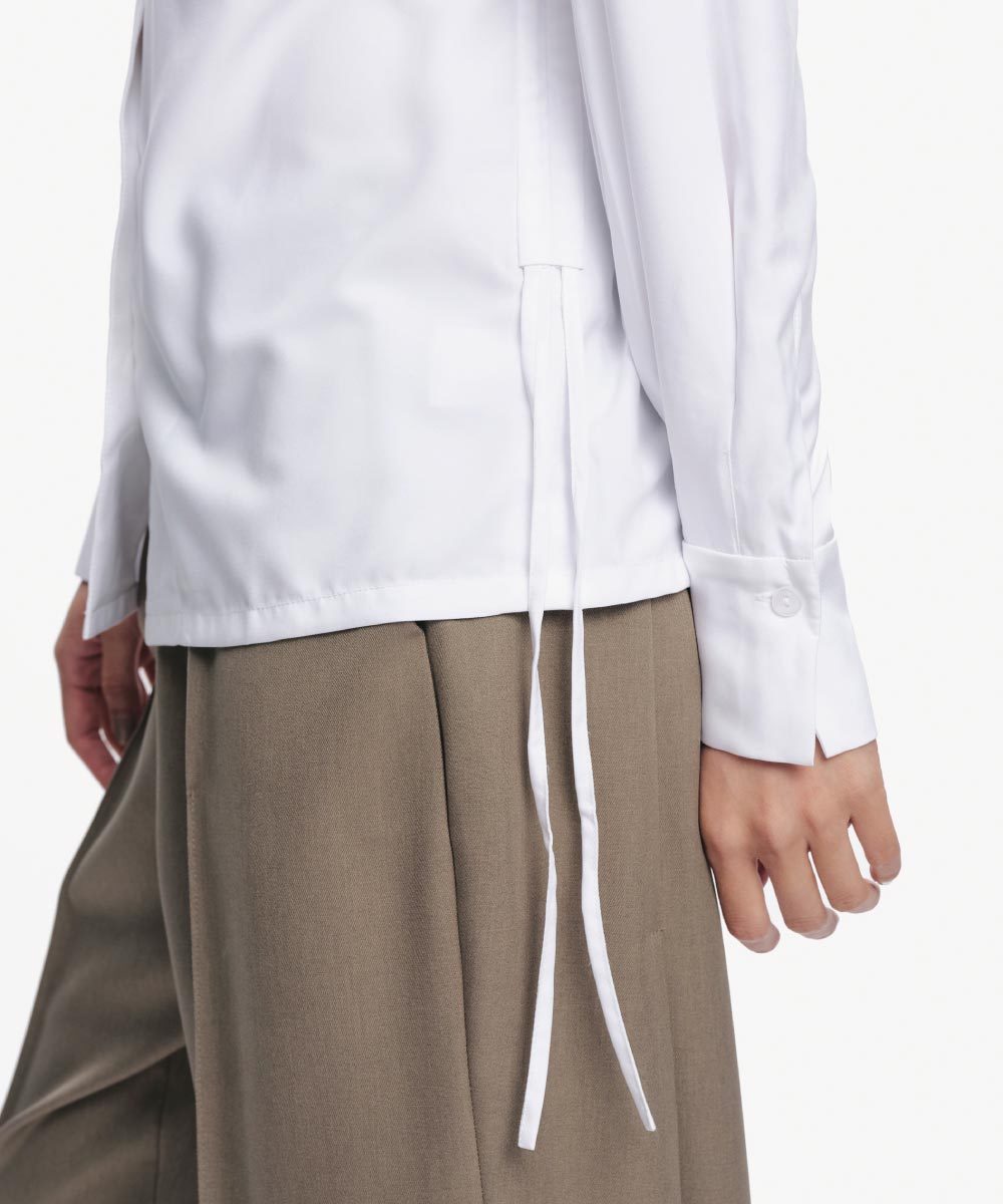 下擺抽繩襯衫 Pleated Collar Drawstring Shirt