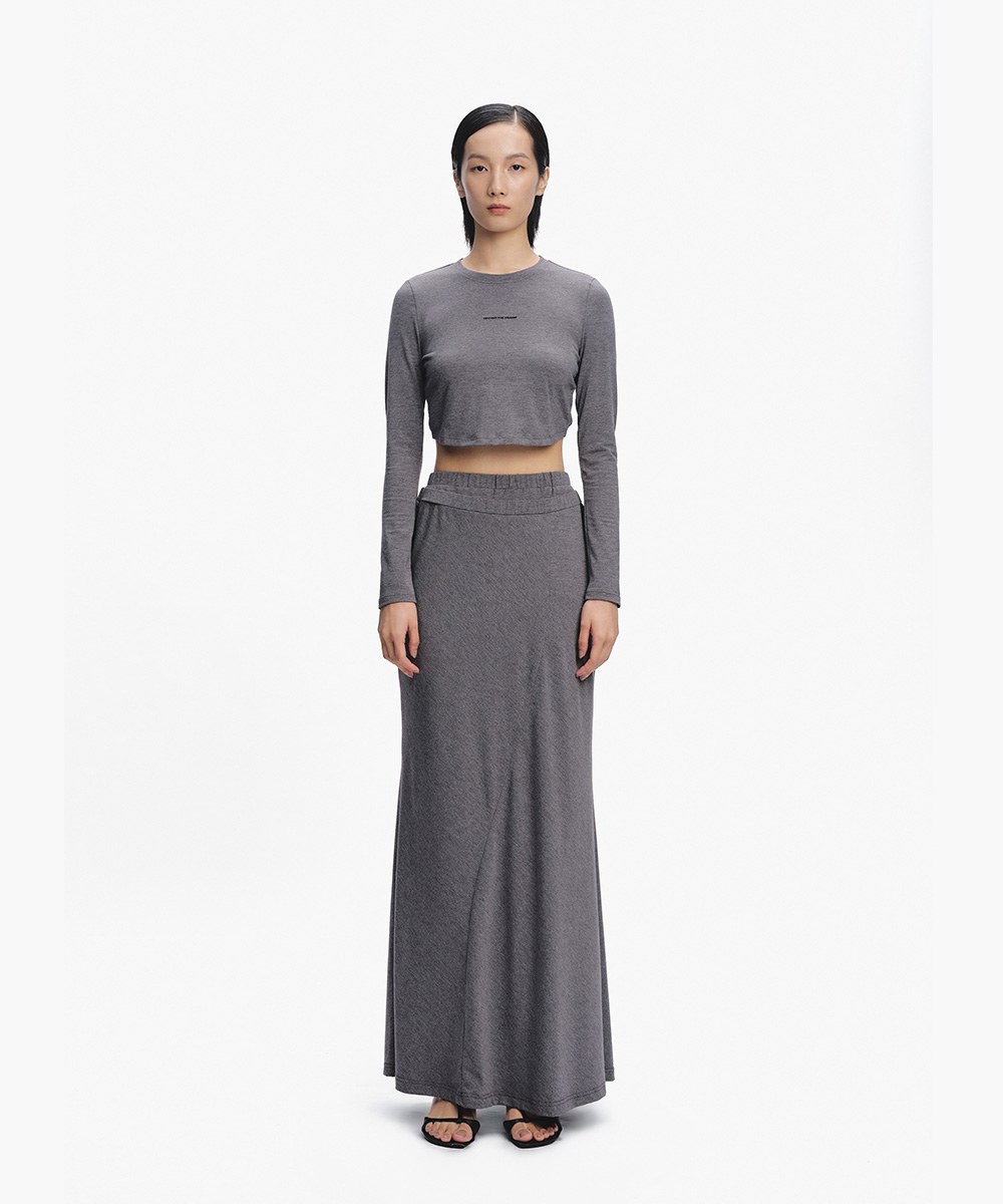 短版弧形上衣 Curved Hem Top