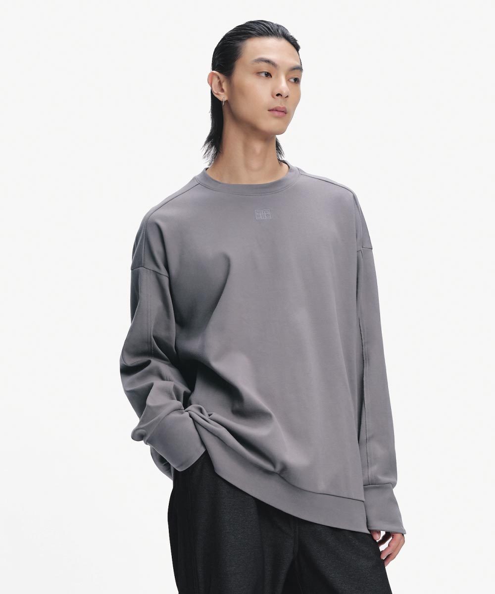 後壓褶長袖上衣 Pleated Over Sweatshirt
