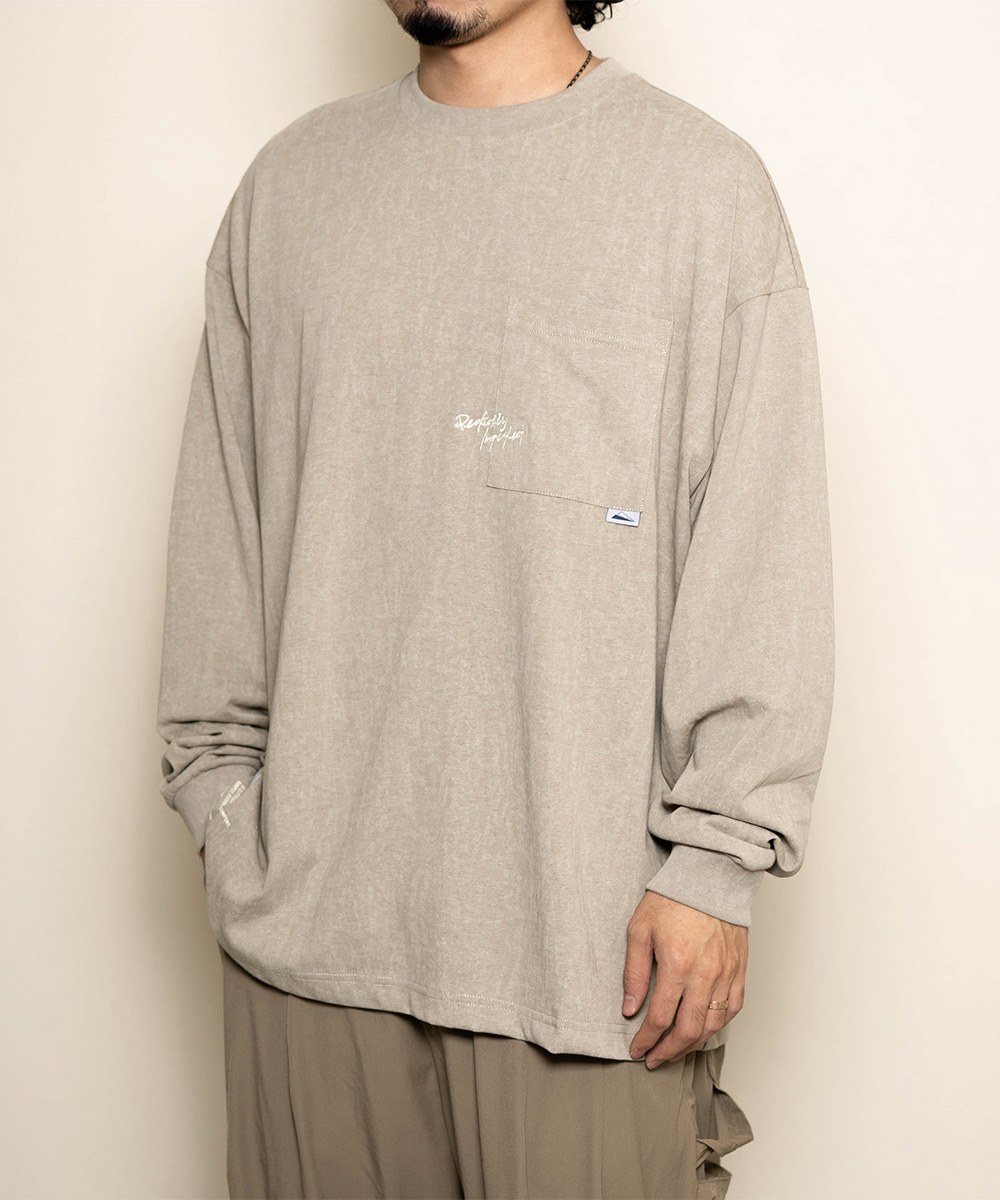 水洗口袋長TEE Dyed Washed Pocket LS Tee