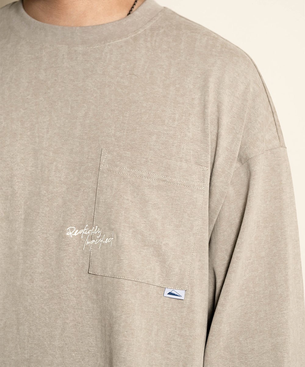 水洗口袋長TEE Dyed Washed Pocket LS Tee