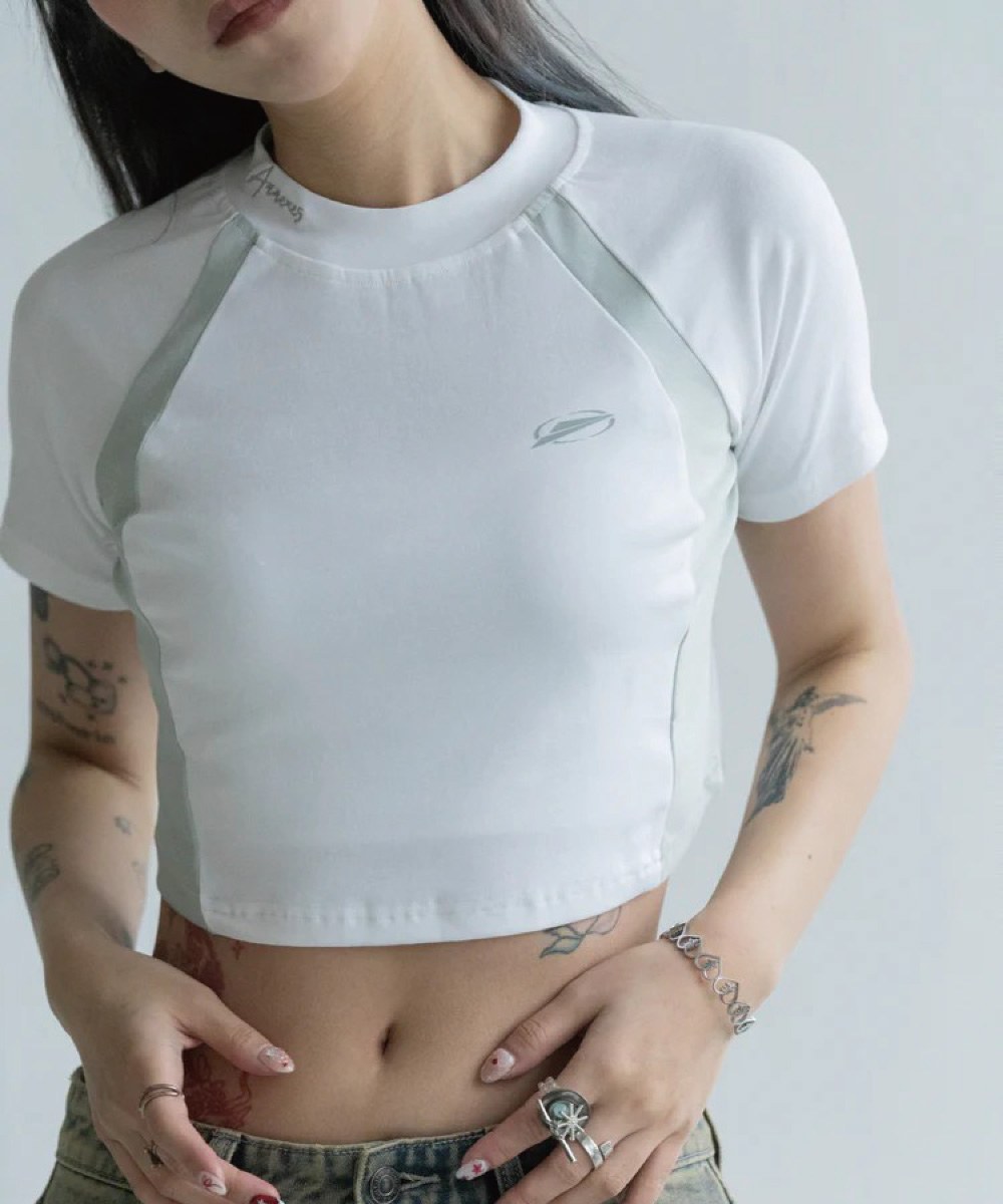 拼接短袖上衣 Patch Cropped Top