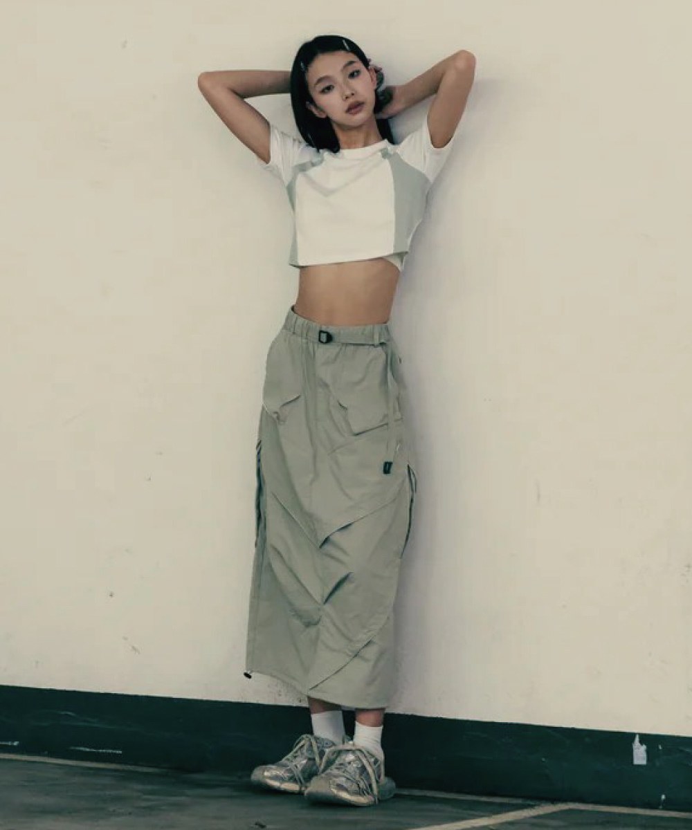 拼接短袖上衣 Patch Cropped Top